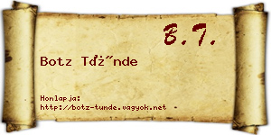 Botz Tünde névjegykártya